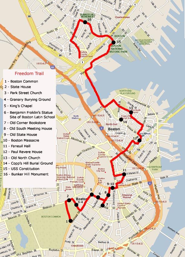 11+ Boston Freedom Trail Google Map&nbsp;Packages